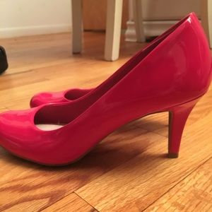 Hot pink low heels